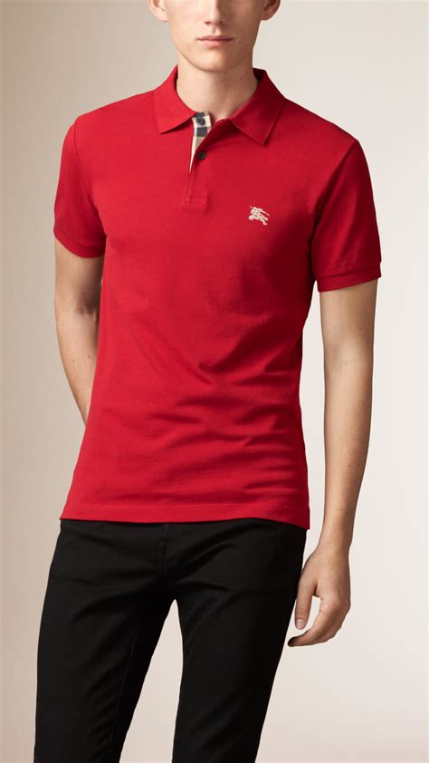 red burberry london polo|red burberry polo shirts men.